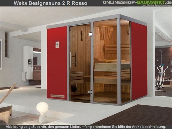 Weka Wellnissage Premium Designsauna 2R Rosso ohne Ofen inkl. Montage Weka Wellnissage Premium Designsauna 2R Rosso ohne Ofen inkl. Montage
