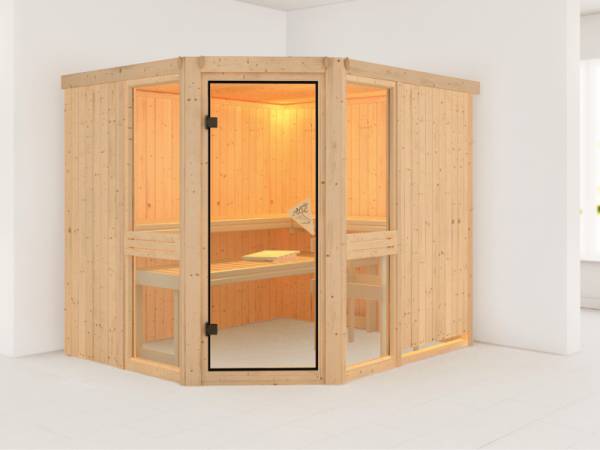 Amelia 3 - Karibu Sauna ohne Ofen - ohne Dachkranz - Amelia 3 - Karibu Sauna ohne Ofen - ohne Dachkranz -