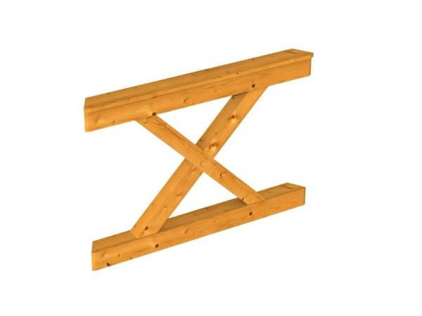 Skan Holz Brüstung für Pavillons  120 cm Andreaskreuz in eiche hell