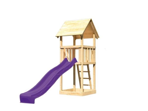 Akubi Spielturm Lotti Set mit Wellenrutsche in violett