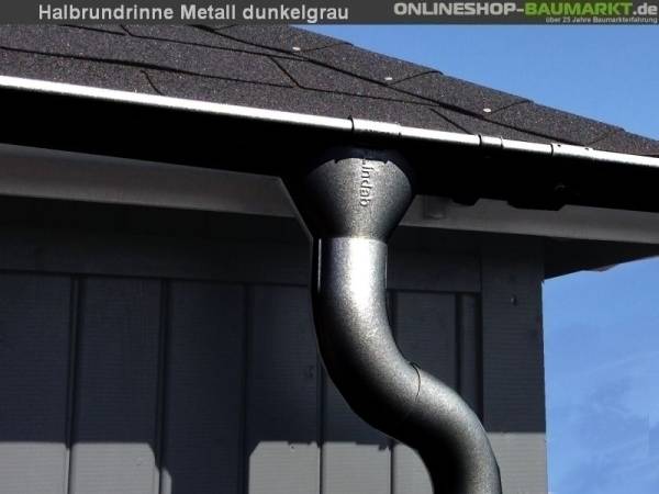 Metall-Dachrinne dunkelgrau Viereckdach 2 x 400 cm/ 2 x 600 cm