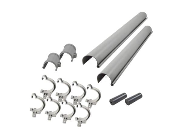 Karibu graue PVC-Dachrinne für Flachdach bis 265 cm Set J