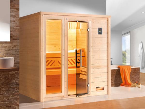 Weka Sauna Bergen Gr. 1,8 GTF, inkl. 5,4 Ofen Kompakt integr. Steuerung, mit Fenster
