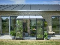 Halls Gewächshaus Qube Lean-to 68 Schwarz Sicherheitsglas