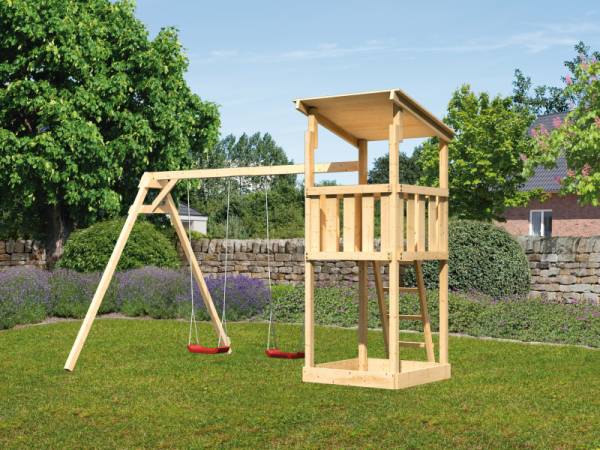 Karibu Spielturm Anna + Doppelschaukel