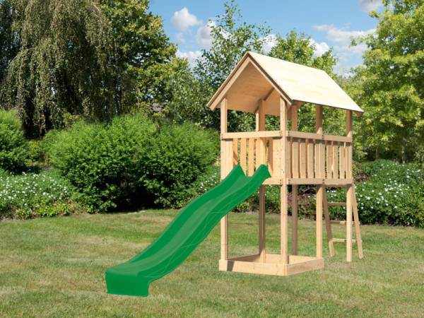 Akubi Spielturm Danny Satteldach + Rutsche grün Akubi Spielturm Danny Satteldach + Rutsche grün