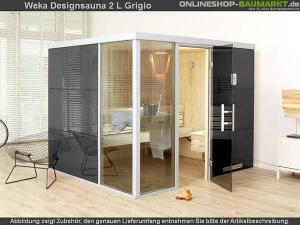 Weka Wellnissage Premium Designsauna 2L Grigio ohne Ofen inkl. Montage Weka Wellnissage Premium Designsauna 2L Grigio ohne Ofen inkl. Montage
