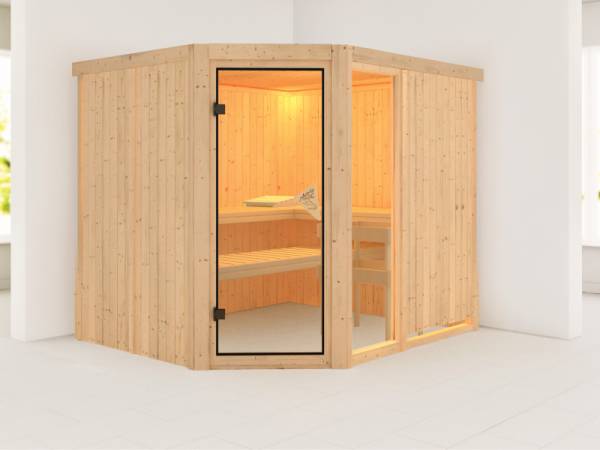 Fiona 3 - Karibu Sauna ohne Ofen - ohne Dachkranz - Fiona 3 - Karibu Sauna ohne Ofen - ohne Dachkranz -