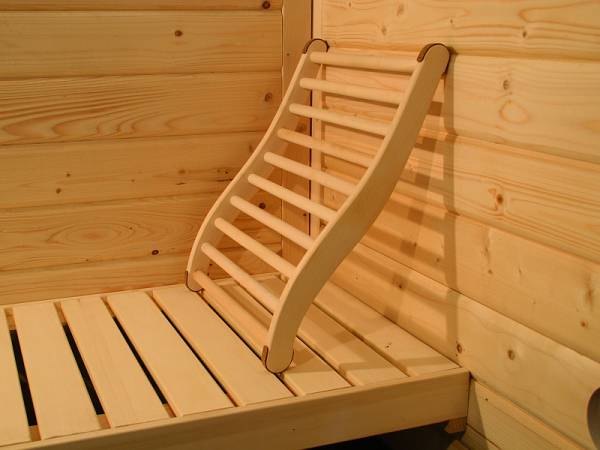 Karibu Sauna Rückenlehne ergonomisch