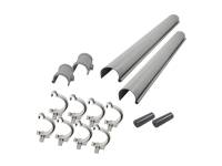 Karibu graue PVC-Dachrinne für Flachdach bis 265 cm Set J