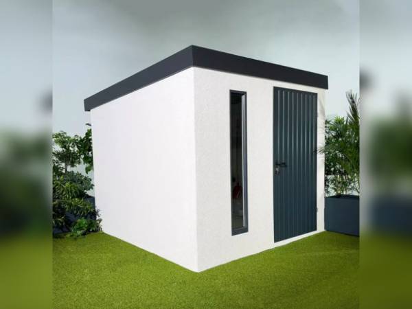 Urban One Gerätehaus Basic Typ 5, 290x298 cm, inkl. Überdachung rechts 1 m