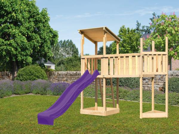 Akubi Spielturm Anna +Rutsche violett + Anbauplattform XL + Schiffsanbau oben Akubi Spielturm Anna +Rutsche violett + Anbauplattform XL + Schiffsanbau oben