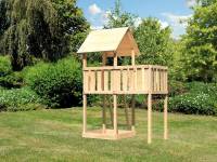 Karibu Spielturm Lotti natur mit Anbauplattform
