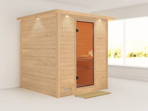 Mojave - Karibu Sauna ohne Ofen - mit Dachkranz - Mojave - Karibu Sauna ohne Ofen - mit Dachkranz -