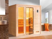 Weka Premium Sauna Bergen 2, inkl. Sparset mit 7,5 kW OS inkl. Steuerung, Ganzglastür und Fenster (GTF)