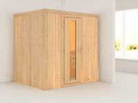 Fanja - Karibu Sauna Plug & Play ohne Ofen - ohne Dachkranz - Energiespartür