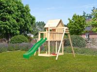 Akubi Stelzenhaus Frieda + Rutsche grün + Einzelschaukel
