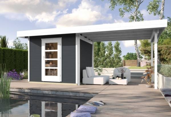 Weka Gartenhaus wekaLine 172 B Größe 1 anthrazit Anbau 300 cm Weka Gartenhaus wekaLine 172 B Größe 1 anthrazit Anbau 300 cm