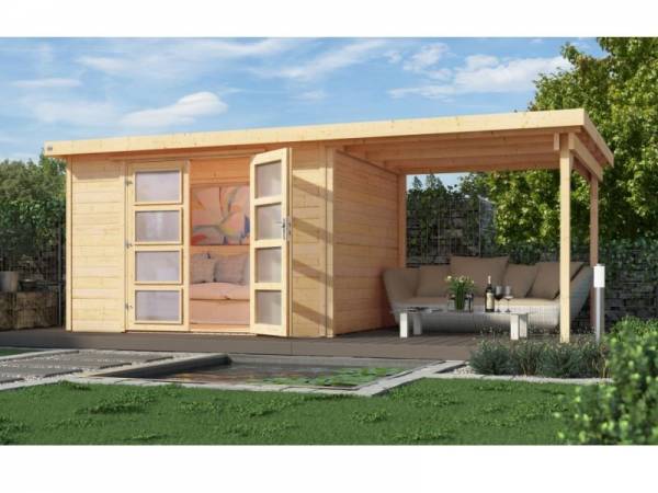 Weka Gartenhaus 321 Größe 1 mit Anbaudach 230 cm Weka Gartenhaus 321 Größe 1 mit Anbaudach 230 cm