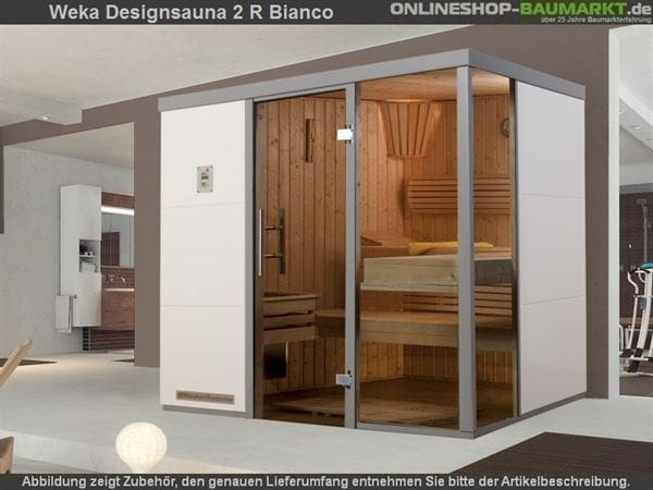 Weka Wellnissage Premium Designsauna 2R Bianco ohne Ofen inkl. Montage Weka Wellnissage Premium Designsauna 2R Bianco ohne Ofen inkl. Montage