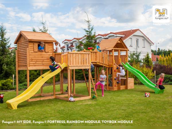 FUNGOO MAXI SET  SIZED PLAZA (My_SIDE FORTRESS Toybox Rainbow) / NADELHOLZ teak impr