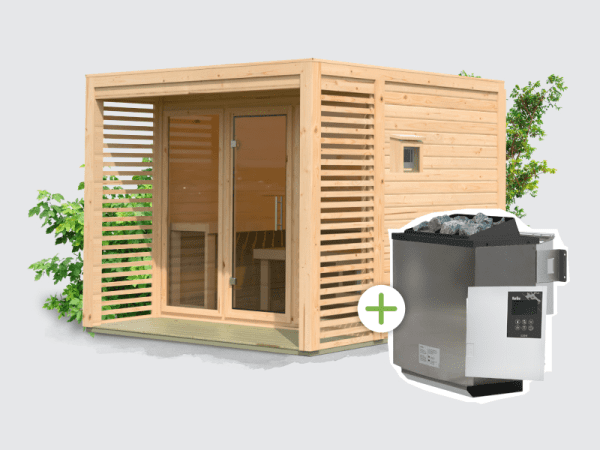 Osb smart choice Saunahaus Patio 3, 38 mm naturbelassen -inkl. 9 kW Bioofen ext. Steuerung- inkl. Dacheindeckung und Fußboden Osb smart choice Saunahaus Patio 3, 38 mm naturbelassen -inkl. 9 kW Bioofen ext. Steuerung- inkl. Dacheindeckung und Fußboden