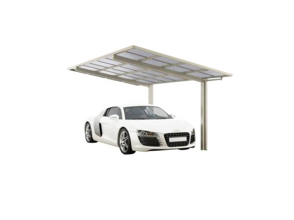 Ximax Aluminium Carport Portoforte Typ 60 Sonderbreite XL Edelstahl-Look