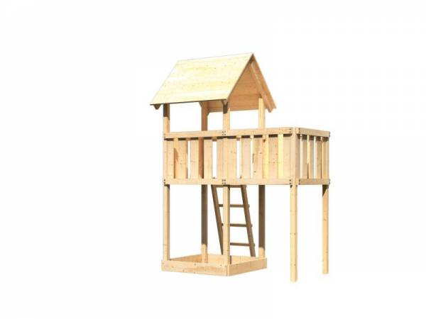 Akubi Spielturm Lotti natur mit Anbauplattform