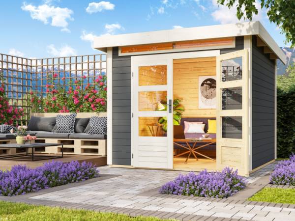 Karibu Gartenhaus Taro 1, terragrau