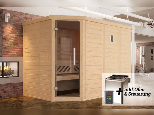 Weka Sauna Kemi Eck Gr. 3 inkl. 7,5 kW BioS