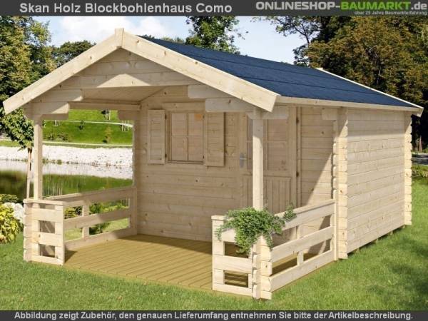 Skan Holz Blockbohlenhaus Como Größe 3, 300 x 300 cm