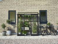 Halls Gewächshaus Qube Lean-to 26 Schwarz Sicherheitsglas