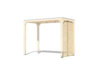 Karibu Cubus Pavillon halb Lamellenwand natur