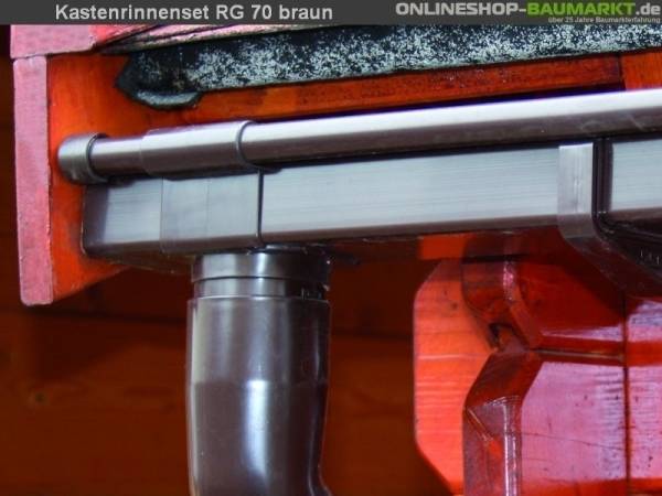 Dachrinnen Set RG 70 braun 200 cm zweiseitig