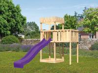 Akubi Ritterburg Löwenherz + Rutsche violett + Anbauplattform