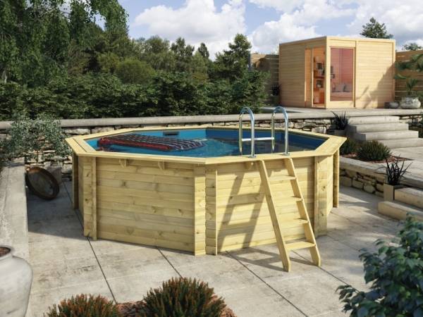 Karibu Pool Modell 2 Variante A im Set mit Filteranlage und Skimmer