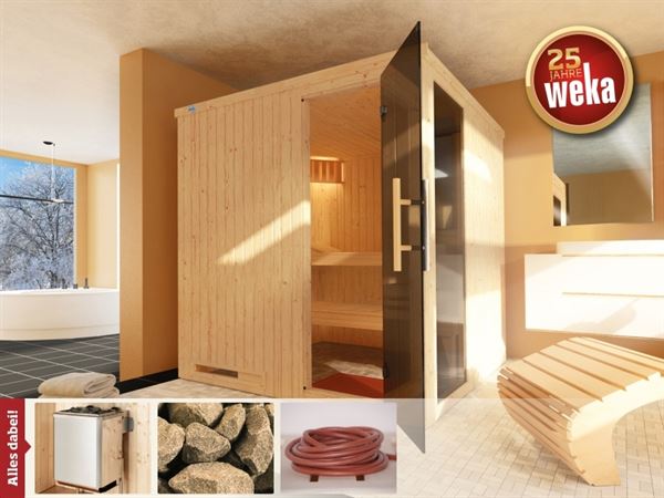 Weka Sauna Halmstad 2 GTF inkl. 9 kW Ofen mit Ofenanschlusskabel Weka Sauna Halmstad 2 GTF inkl. 9 kW Ofen mit Ofenanschlusskabel