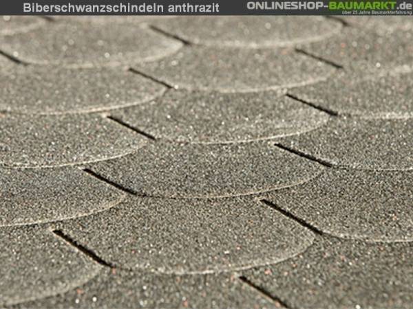 Bitumen-Dachschindeln Biberschwanz anthrazit Bitumen-Dachschindeln Biberschwanz anthrazit