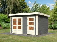 Karibu Gartenhaus Schönbuch 1, 38 mm 2-Raum-Haus - terragrau