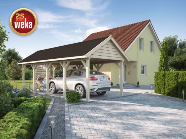Weka Leimholz-Satteldach-Einzelcarport 614 Gr. 2 Weka Leimholz-Satteldach-Einzelcarport 614 Gr. 2