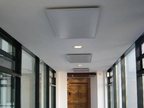 Ximax Infrarotheizung Aluminiumpaneel Maß (B x T x H) 60 x 2,5 x 60 cm  350 Watt Deckenmontage direkt Weiß