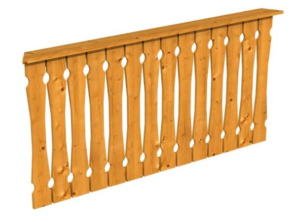 Skan Holz Brüstung für Pavillons 180 cm Balkonschalung in eiche hell