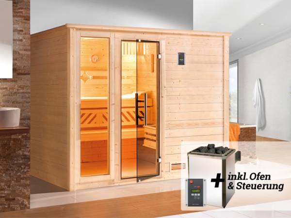 Weka Sauna Bergen Gr. 3 GT/F inkl. 7,5 kW OS