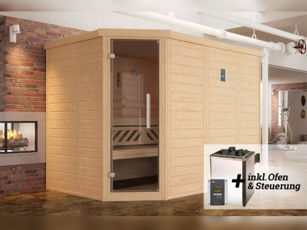 Weka Sauna Kemi Eck Gr. 3 inkl. 7,5 kW OS
