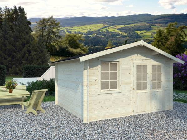 Palmako Blockbohlenhaus Klara 10,4 28 mm transparent Tauchgrundierung