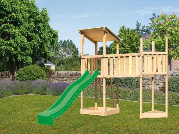 Akubi Spielturm Anna +Rutsche grün + Anbauplattform XL + Schiffsanbau oben Akubi Spielturm Anna +Rutsche grün + Anbauplattform XL + Schiffsanbau oben