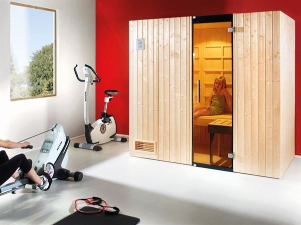 Weka Infrarot-Sauna-Kombikabine Uppsala mit Flächenstrahlern und Sauna-Bioofen 3,6 kW Weka Infrarot-Sauna-Kombikabine Uppsala mit Flächenstrahlern und Sauna-Bioofen 3,6 kW