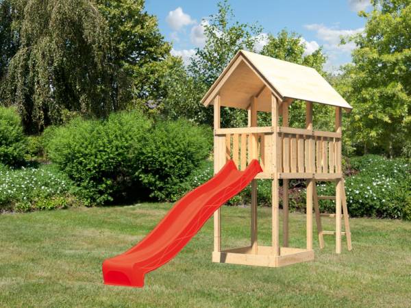 Akubi Spielturm Danny Satteldach + Rutsche rot Akubi Spielturm Danny Satteldach + Rutsche rot