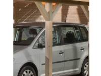 Weka Rückwand für Leimholz-Carports aus Bohlen in Cubilis-Optik