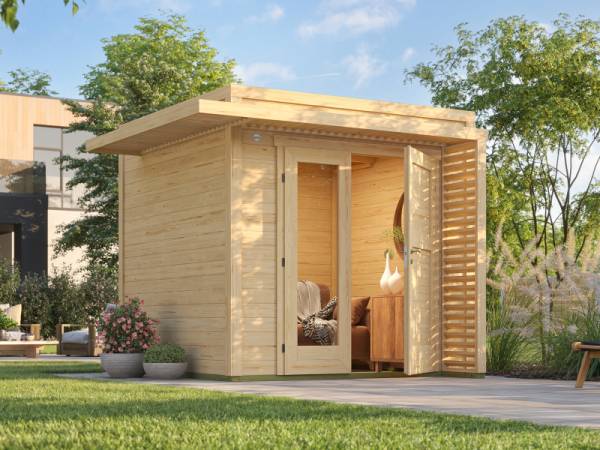 Weka Design-Gartenhaus Pure Garden Amberley 1,5, 19 mm, 235x235 cm, Naturbelassen